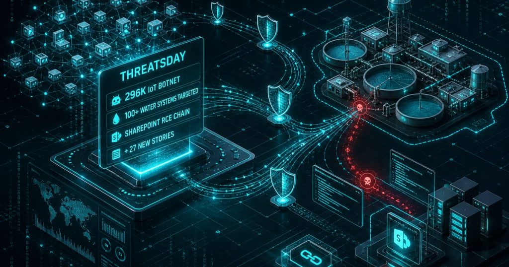 threatsday-296k-iot-botnet-100-water-systems-targeted-sharepoint-rce-chain-27-ne